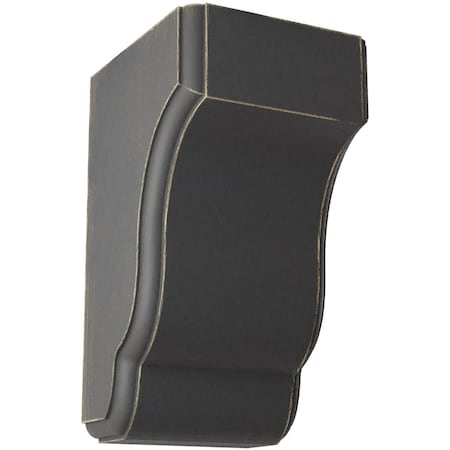 Ekena Millwork 3 1/2"W x 4"D x 6 1/2"H Capistrano Mission Wood Vintage Decor Corbel, Black CORWD03X04X06CPBL